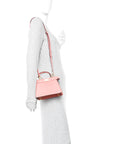 Shiny Nappa Petite Peekaboo I SEE U Satchel Rosa Pesca
