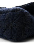 Tweed Quilted Large CHNL 19 Flap Navy Blue