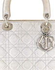 Metallic Nubuck Cannage Medium Lady D1OR Silver