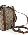 GG Supreme Monogram Mini Horsebit 1955 Crossbody Bag Beige Brown Sugar