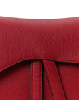 Grained Calfskin Saddle Bag Red