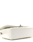 Caviar Quilted Medium Double Flap White