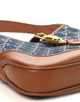 New Denim GG Monogram Calfskin Small Jackie 1961 Hobo Blue Tea Cuir
