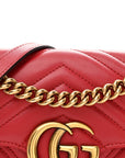 Calfskin Matelasse Mini GG Marmont Shoulder Bag Hibiscus Red
