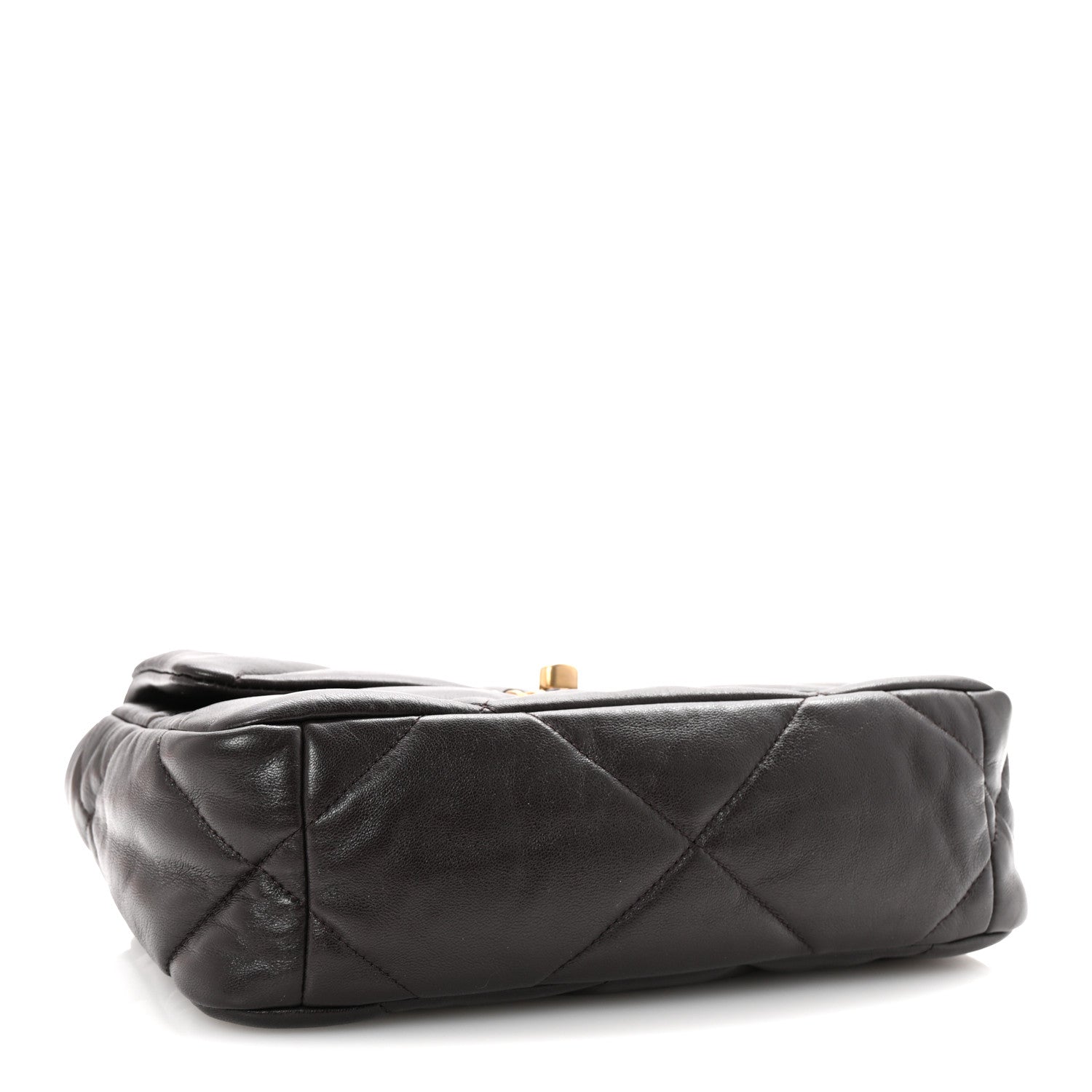 Lambskin Quilted Medium CHNL 19 Flap Dark Brown