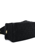 Suede Quilted Medium CHNL 25 Handbag Black