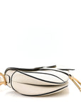 Grained Calfskin Saddle Bag White