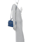 Lambskin Quilted Small Trendy CC Flap Dual Handle Bag Blue