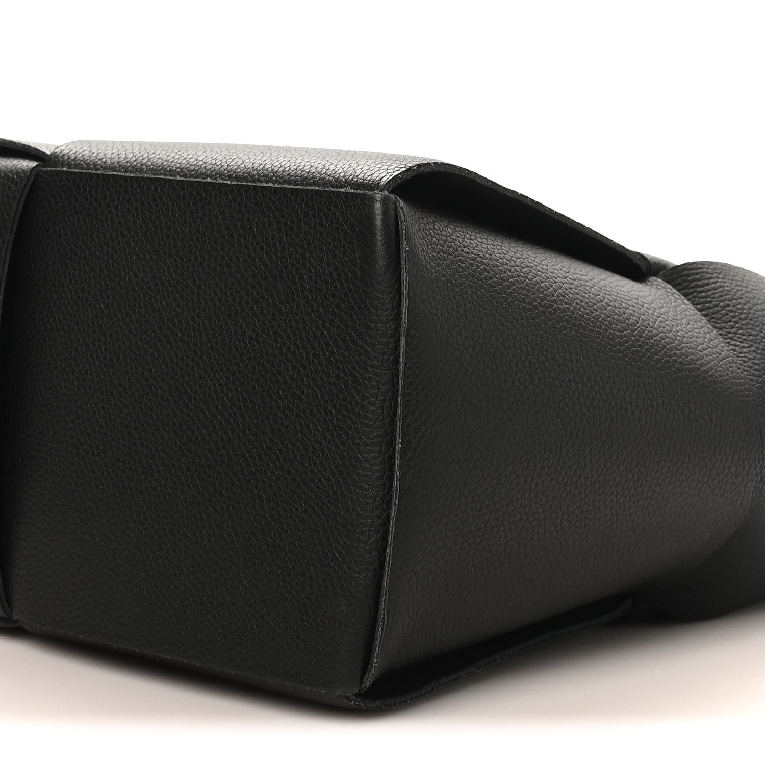 Grained Calfskin Maxi Intrecciato Medium Arco Tote Black