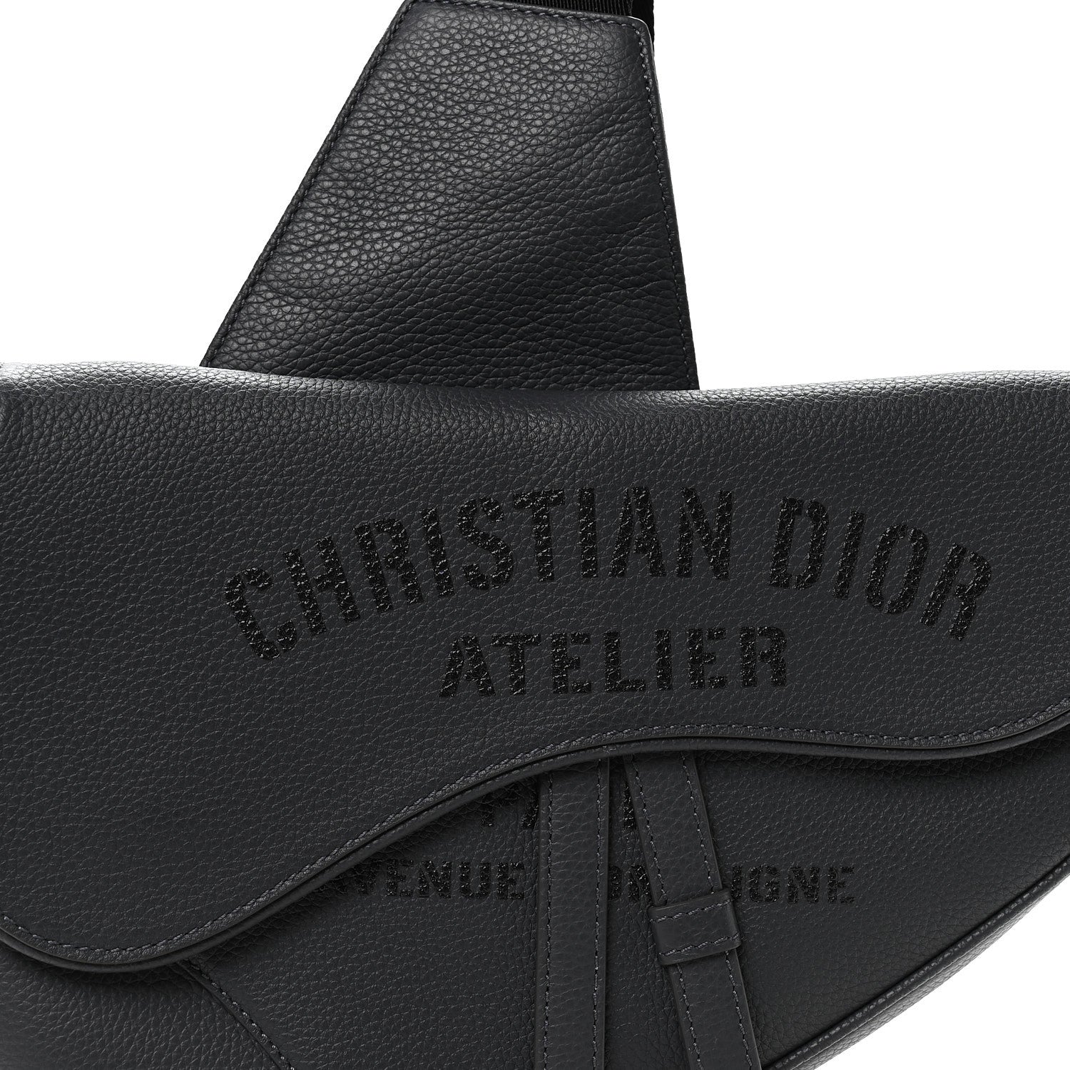 Calfskin Atelier Signature Print Mens Saddle Bag Grey