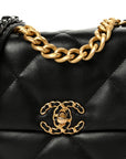 Lambskin Quilted Medium CHNL 19 Flap Black