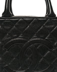 Caviar Quilted Large Bowler Black