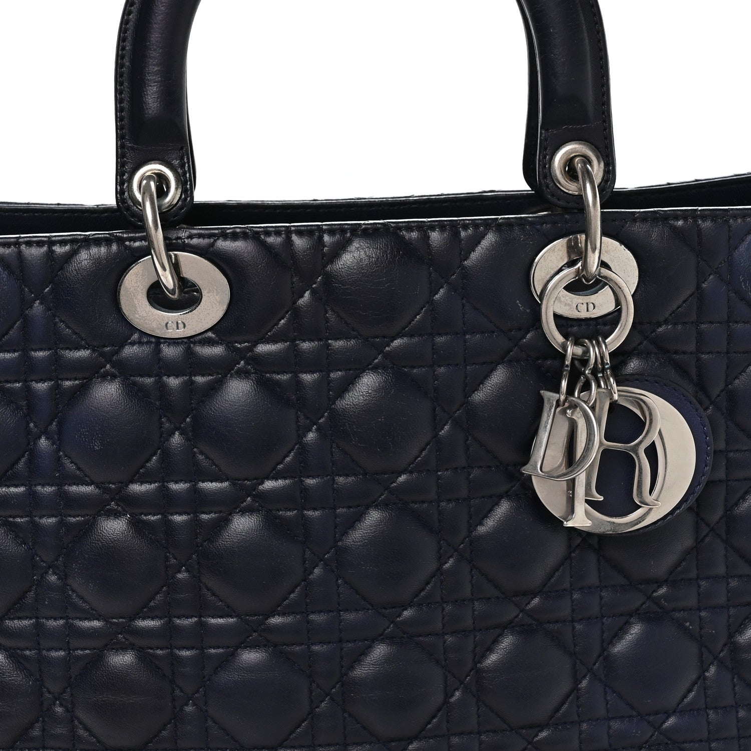 Lambskin Cannage Large Lady D1OR Royal Blue