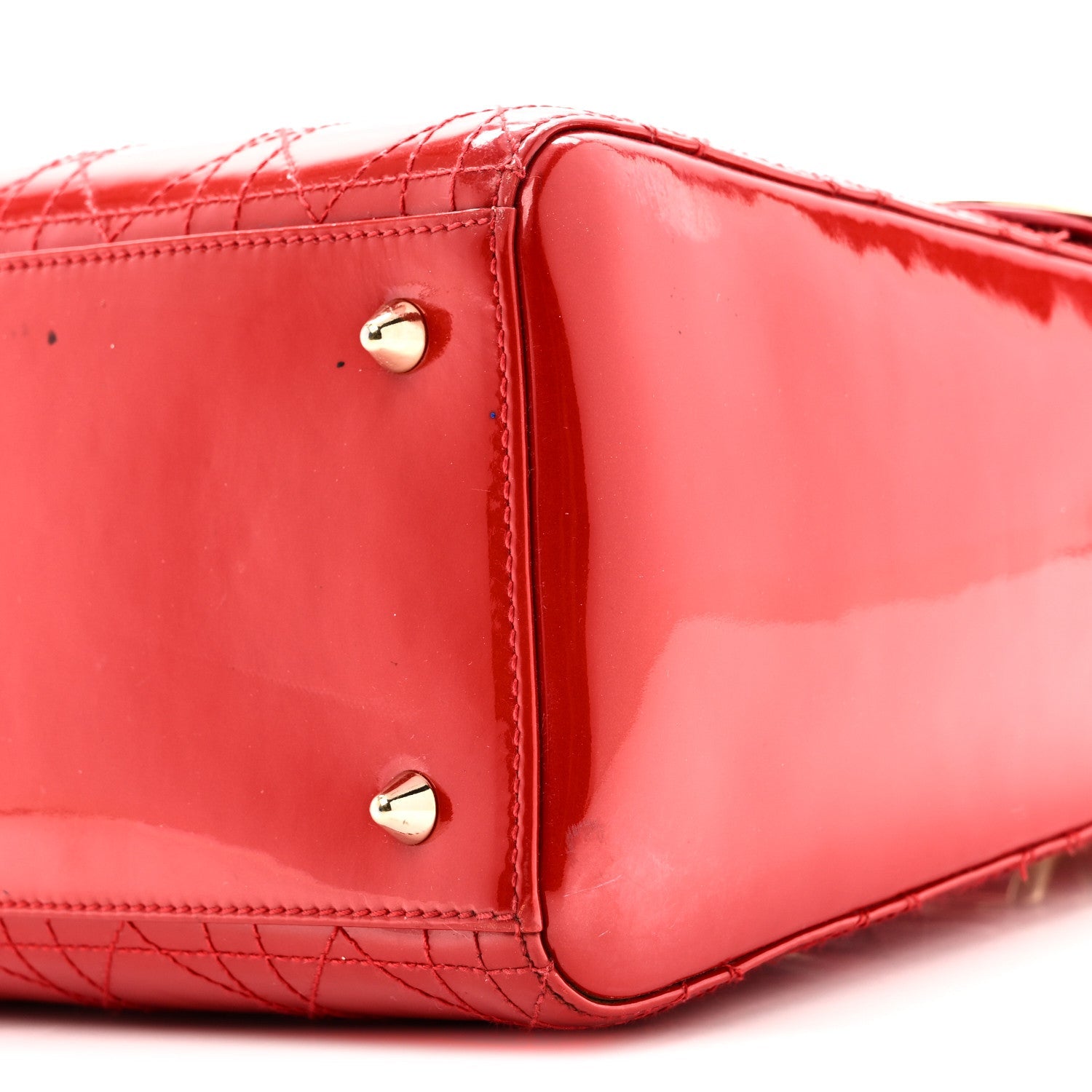 Patent Cannage Stitched Medium Lady D1OR Red