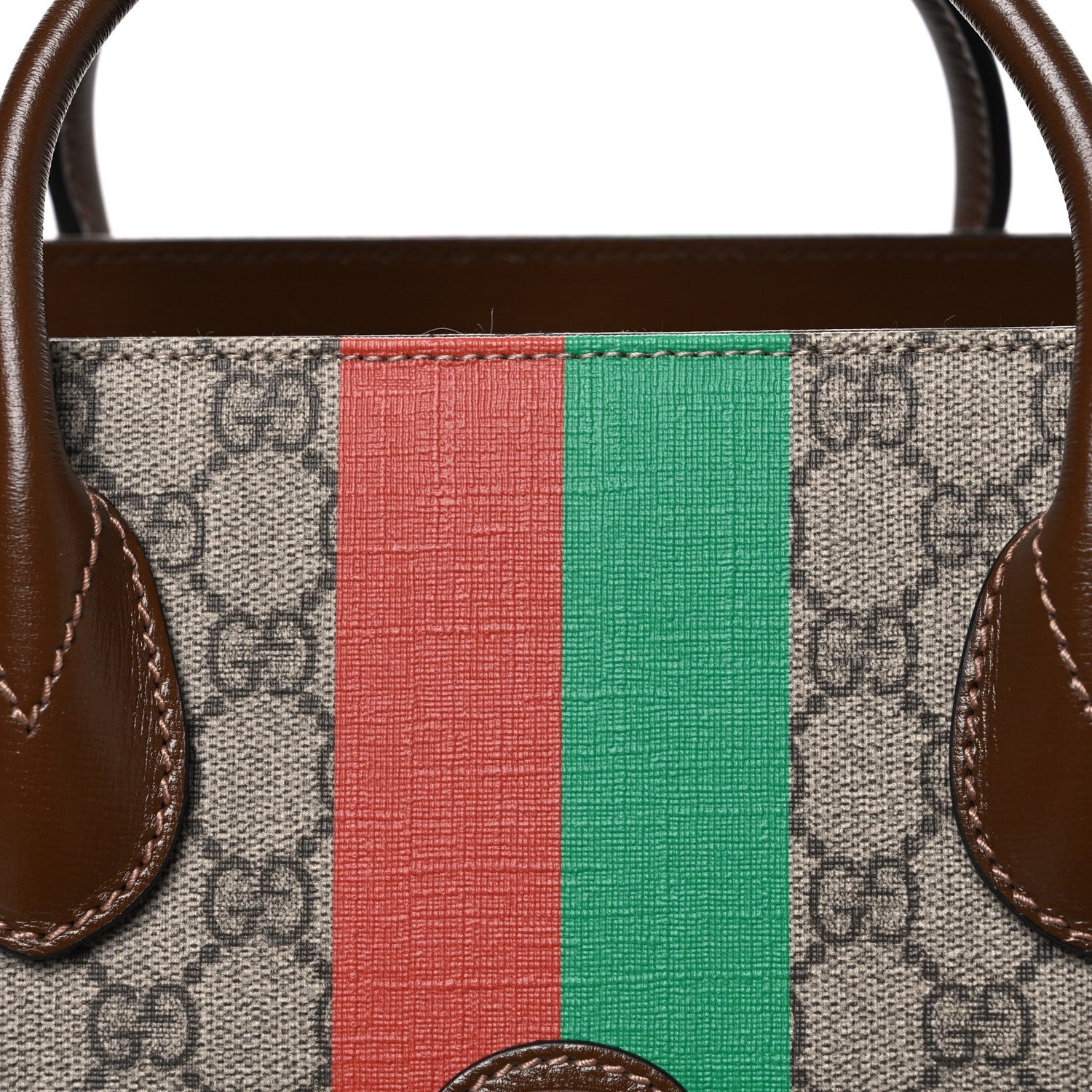 GG Supreme Monogram Fake/Not Large Retro Interlocking G Tote Bag Beige Brown Sugar
