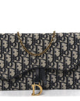 Oblique Saddle Chain Pouch Blue
