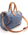 Calfskin Monogram Speedy P9 Bandouliere 30 Silk Blue