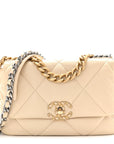 Lambskin Quilted Medium CHNL 19 Flap Light Beige