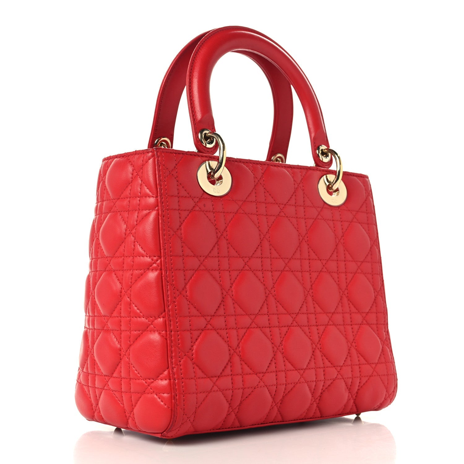 Lambskin Cannage Medium Lady D1OR Red