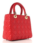 Lambskin Cannage Medium Lady D1OR Red