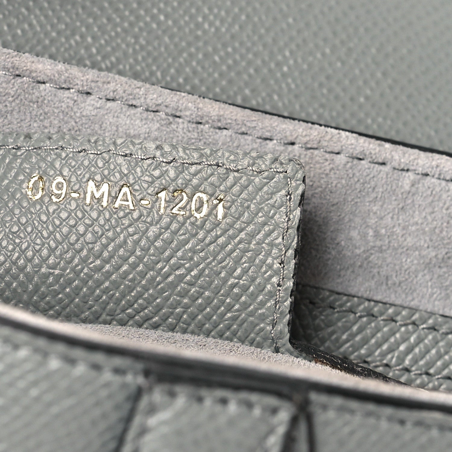 Grained Calfskin Saddle Bag Grey Stone