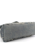 Denim Quilted Small Loulou Puffer Monogram Chain Satchel Blue Cinnamon