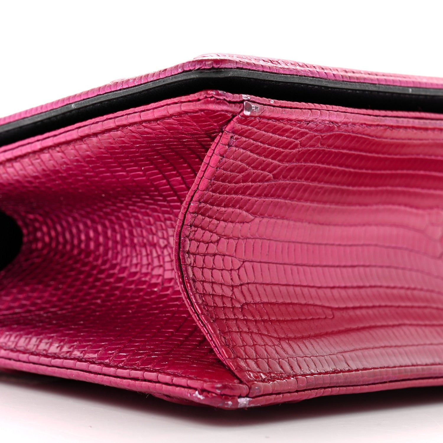 Metallic Lizard Small D1ORama Flap Bag Fuchsia