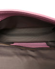 Grained Calfskin Quilted Double Stitched Small The Status Shoulder Bag Pink