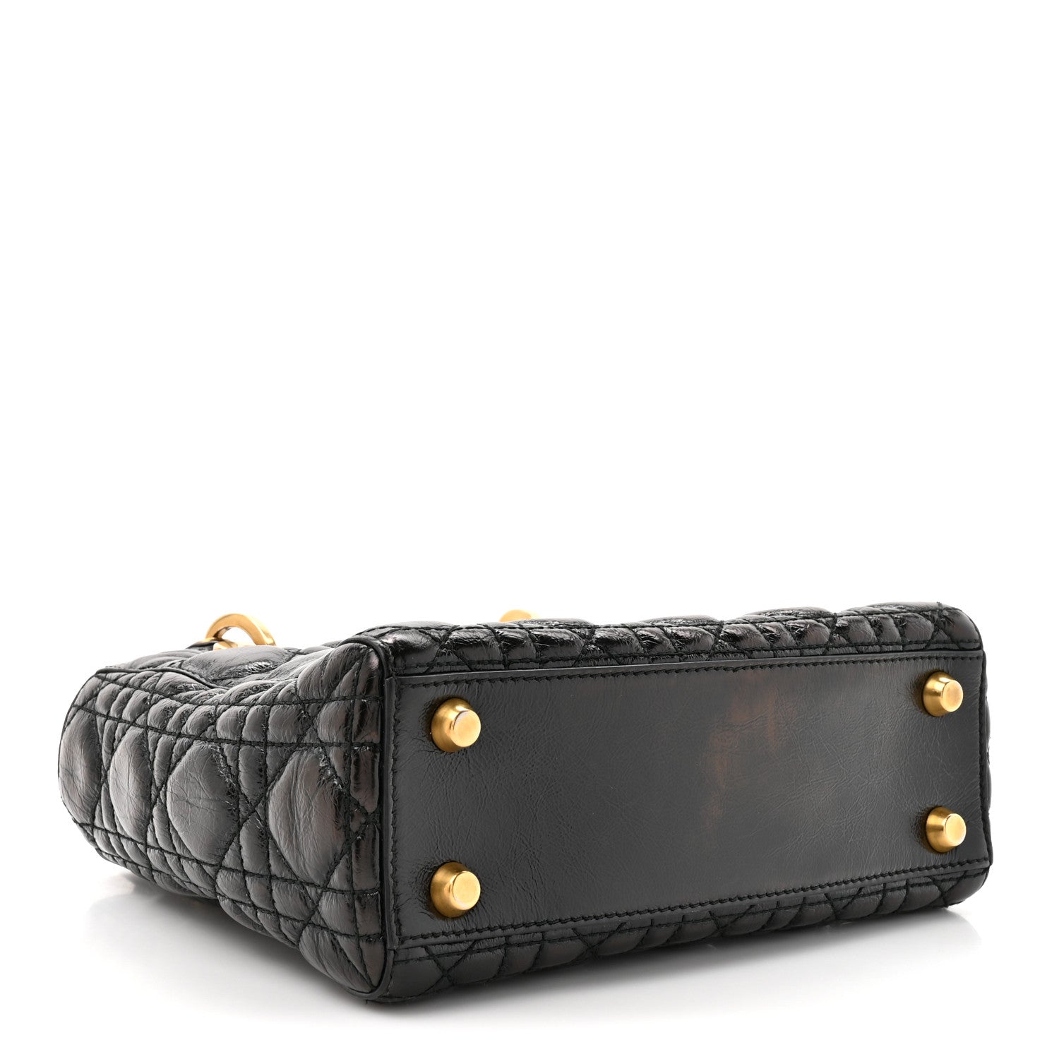 Crinkled Patent Cannage Small Lucky Badges My Lady D1OR Black