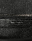 Sheepskin Matelasse Chevron Monogram Large College Satchel Black