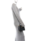 Taurillon Embellished Flower Handle Capucines Mini Black