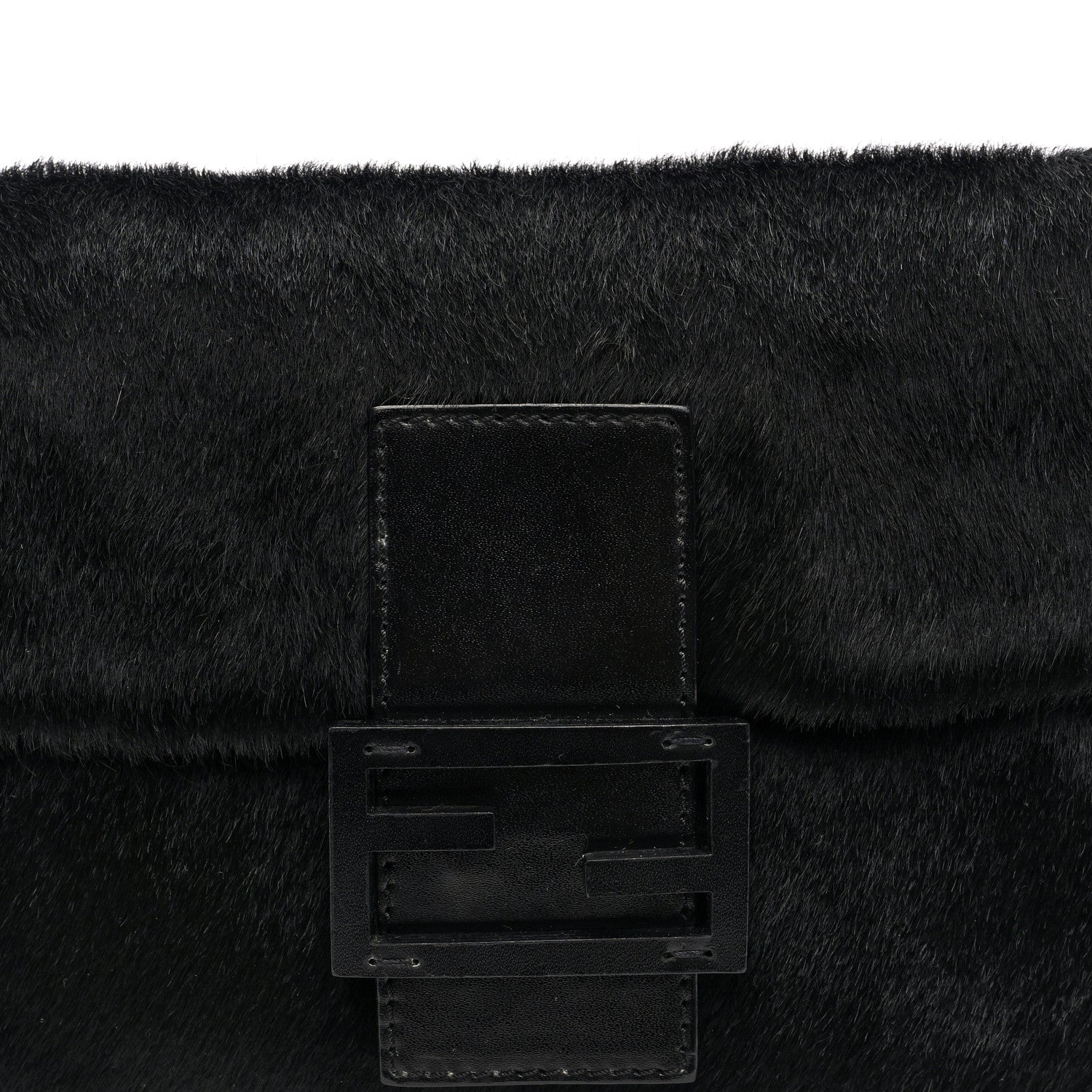 Calf Hair Baguette Black