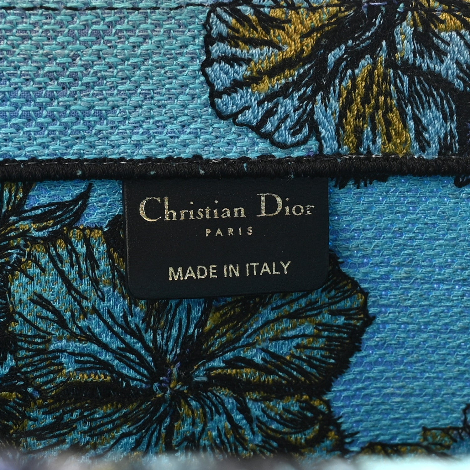 Canvas Embroidered Large Toile de Jouy Voyage Book Tote Celestial Blue
