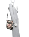 Patent Nova Check Dryden Crossbody Bag Pewter