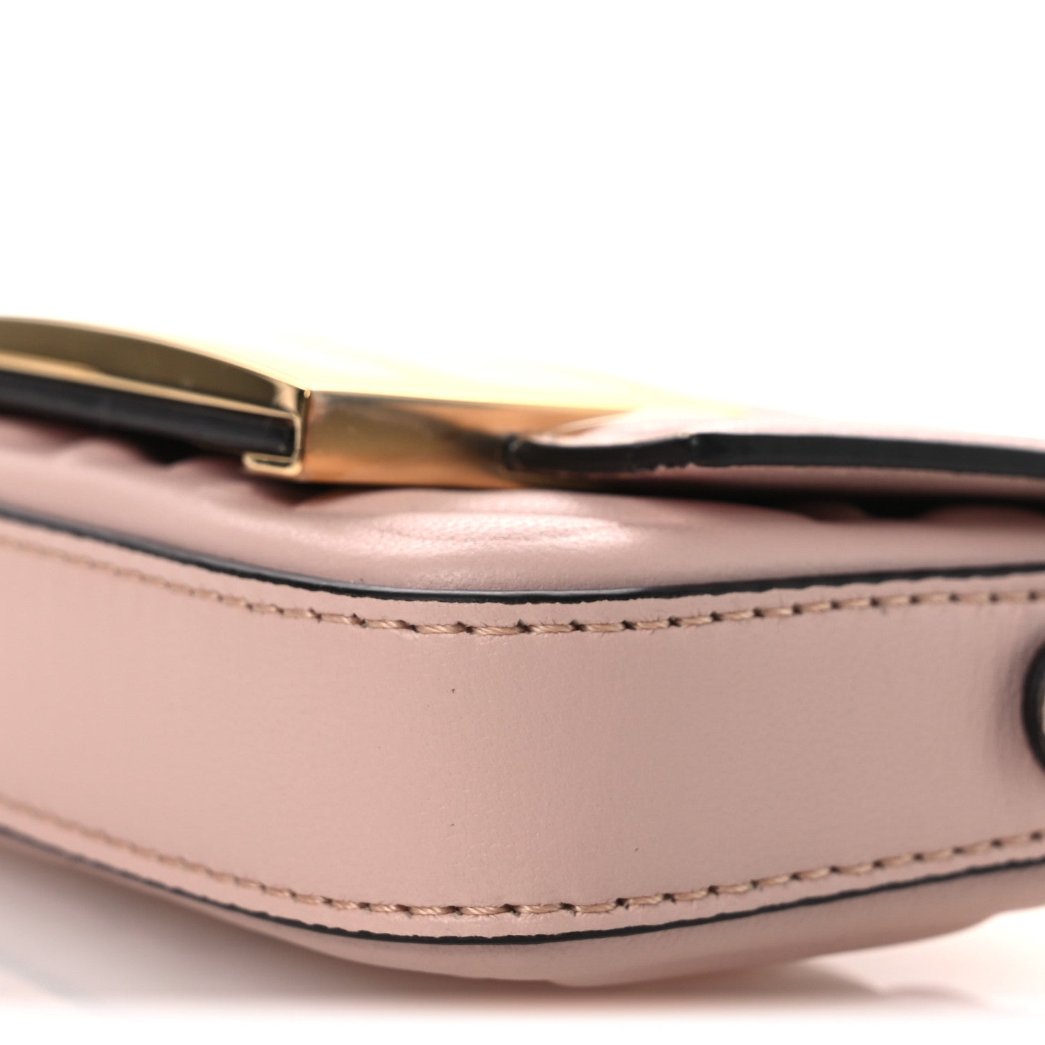 Nappa Matisse FF Embossed Nano Maxi Buckle Baguette Charm Rosa Quarzo