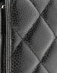 Caviar Quilted Wallet on Chain WOC Black