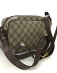 GG Supreme Monogram Textured Dollar Calfskin Web Small Ophidia Convertible Shoulder Bag Beige Ebony New Acero