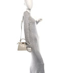 Stingray Shiny Nappa Petite Peekaboo I SEE U Satchel Pearl Grey