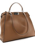 Cuoio Romano Selleria Bi-Color Large Peekaboo Iconic Satchel  Mou Deserto