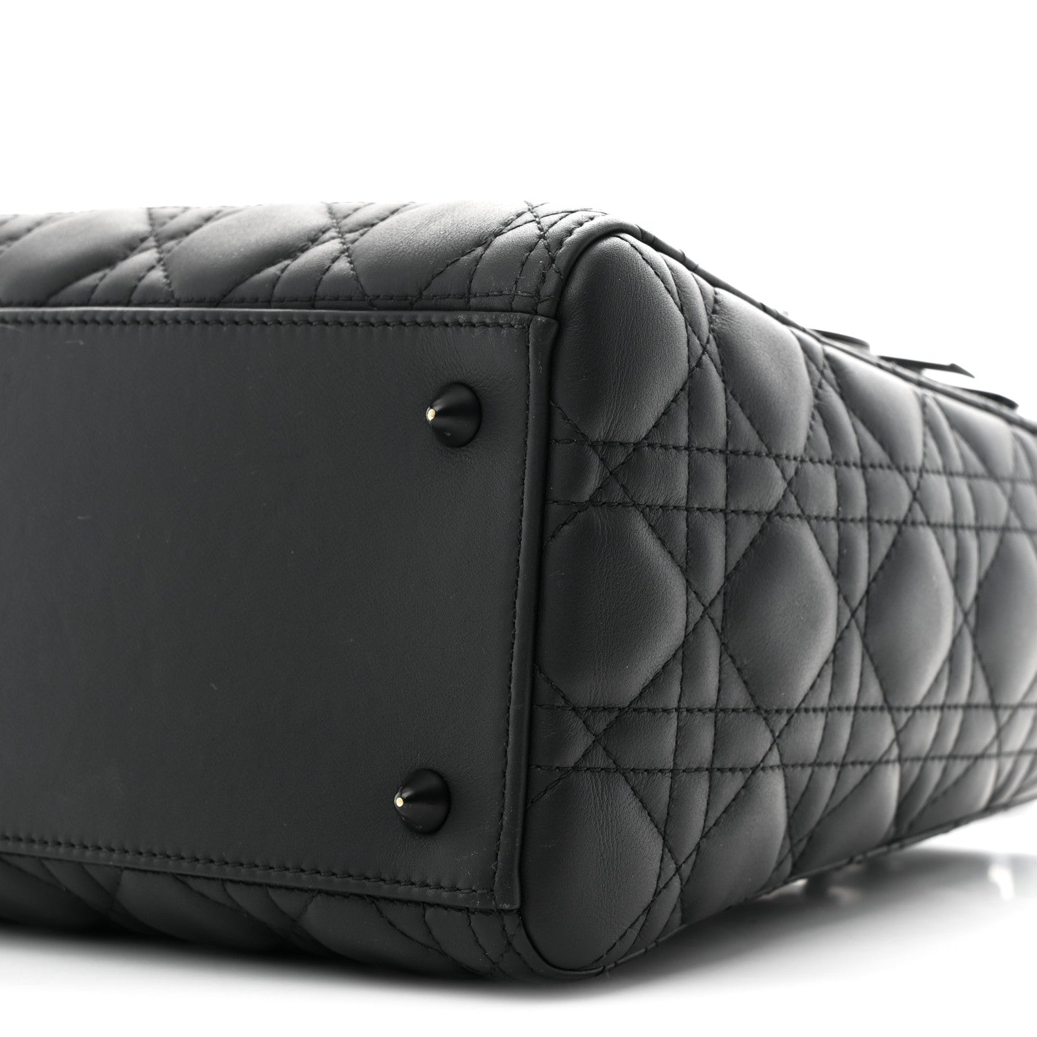 Ultra Matte Calfskin Cannage Medium Lady D1OR Black