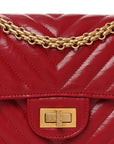 Aged Calfskin Chevron Quilted 2.55 Reissue Mini Flap Dark Red