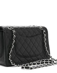 Caviar Quilted Medium Double Flap Black