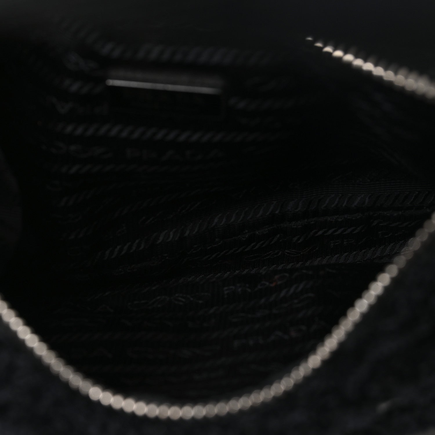 Terry Cloth Mini Re-Edition 2000 Bag Black White
