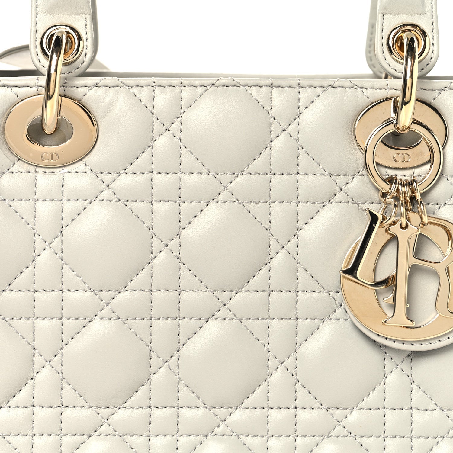 Lambskin Cannage Medium Lady D1OR Grey
