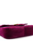 Velvet Matelasse Mini GG Marmont Shoulder Bag Fuchsia Violet Cyclamen