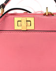Shiny Nappa Micro Peekaboo Iconic Satchel  Rosa Fluo