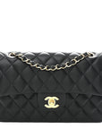 Lambskin Quilted Small Double Flap Black