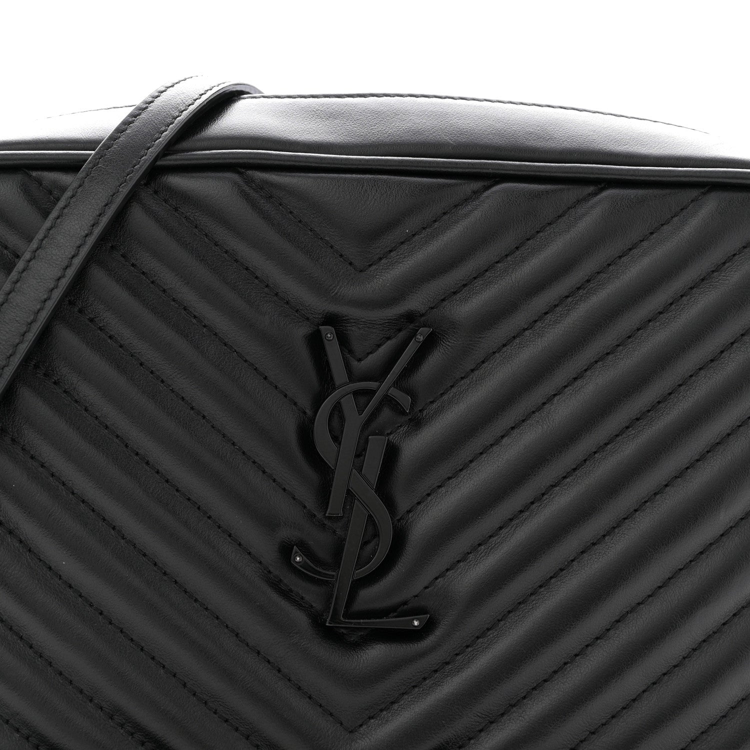 Calfskin Matelasse Monogram Monochrome Lou Camera Bag Black