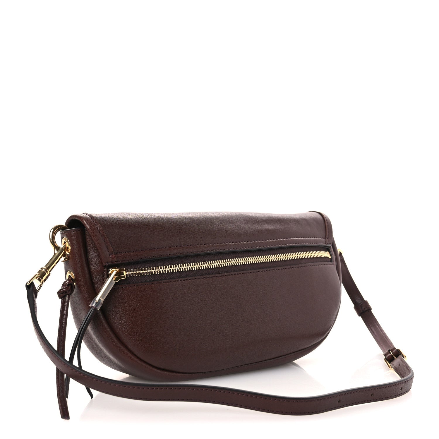 Shiny Lambskin Soft Triomphe Little Half Moon Bag Brick