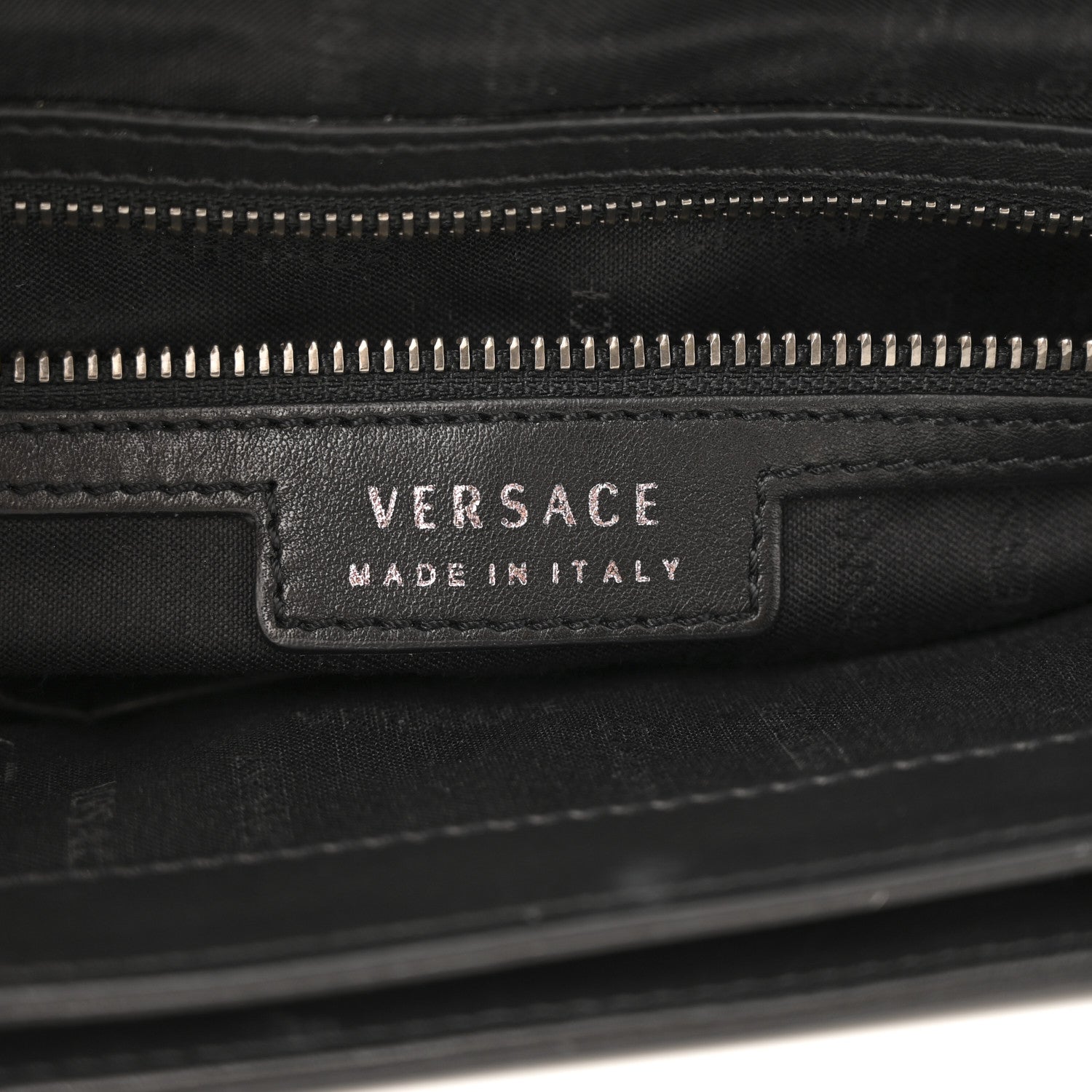 Calfskin Embossed Medusa Messenger Bag Black
